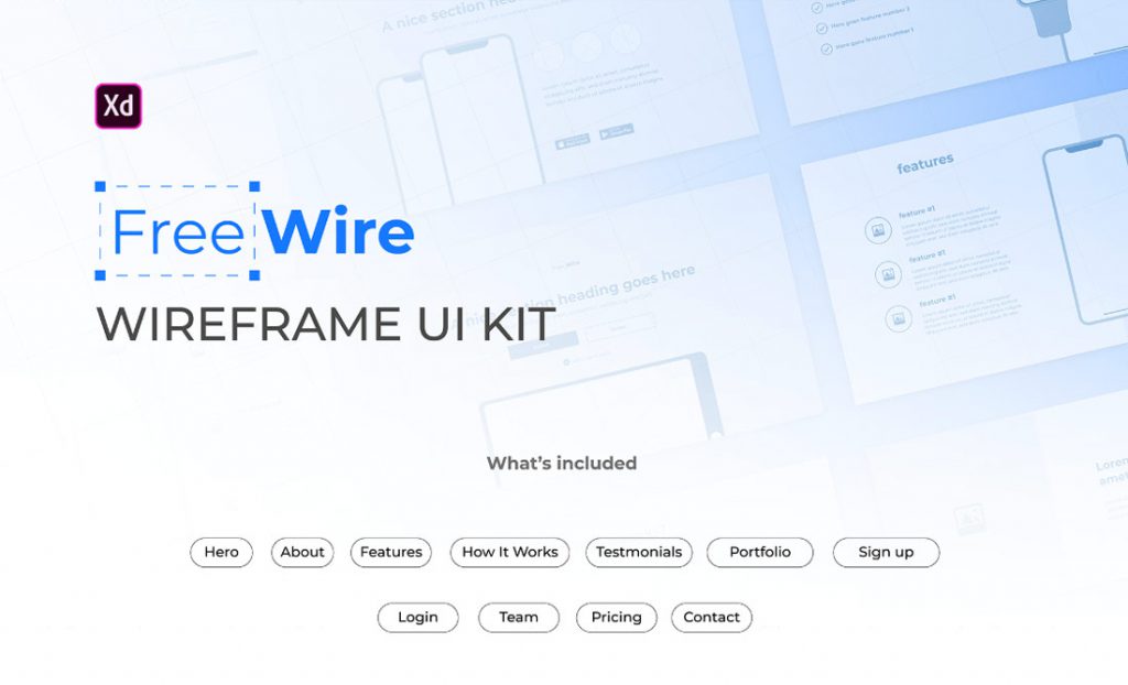 Free Wireframe Kit For Adobe XD